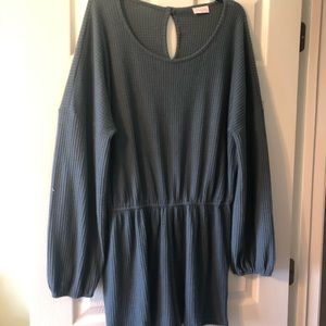 Pink Lily “Clear Fate Teal Knit Scoopneck Romper” size 2XL. NWOT.